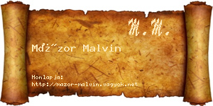 Mázor Malvin névjegykártya